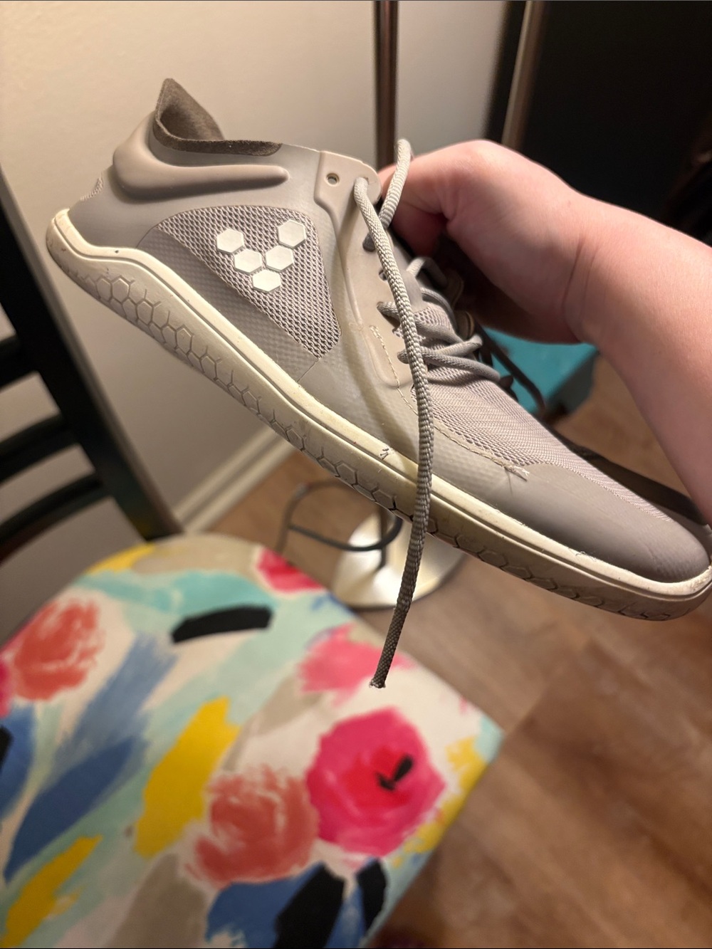 Gray Vivobarefoot tennis shoes